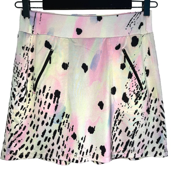 Abstract Print Skirt with Built-In Shorts - Picture 1 of 8